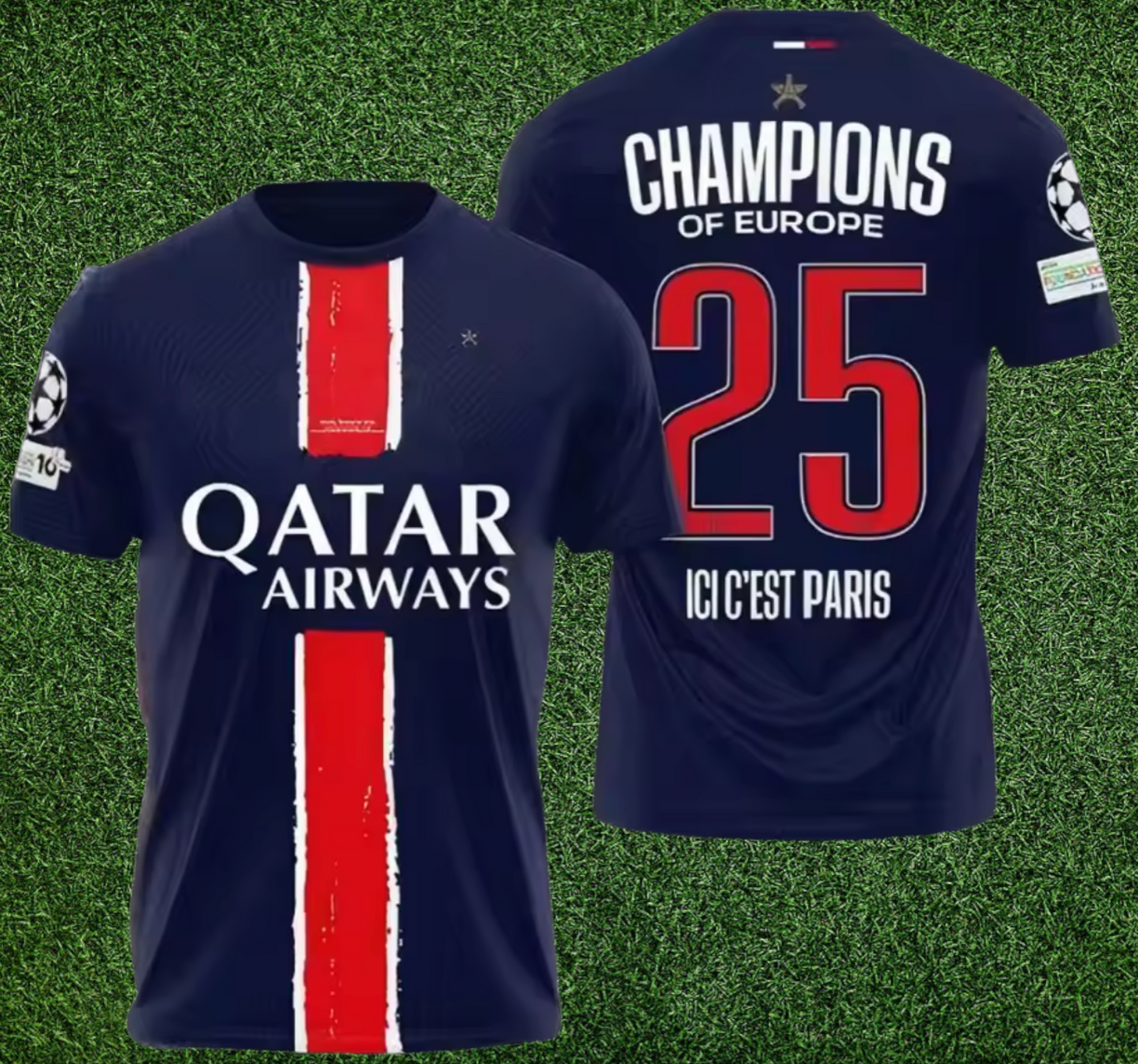 PSG Champions 2025 🔥 Maillot Homme Officiel - T-shirt Sport Été Fan Edition
