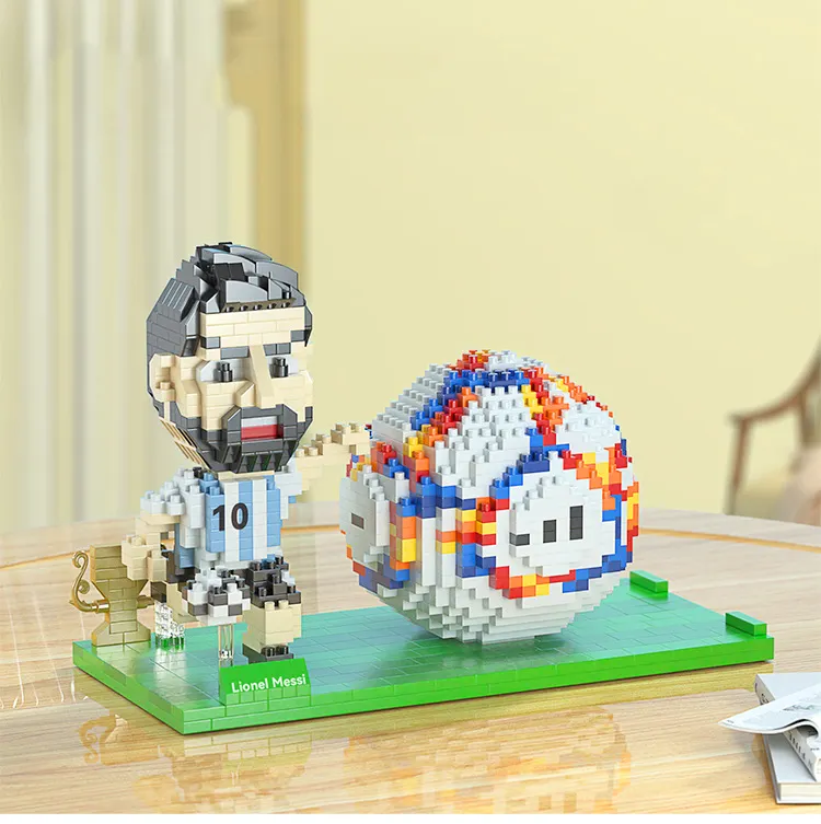 Briques de construction type LEGO : ballon, chaussures et joueurs de football foot
