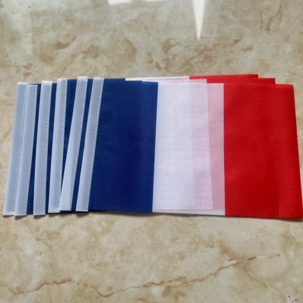 14 * 21cm FR France flags, festivals, celebrations French hands wave the national flag