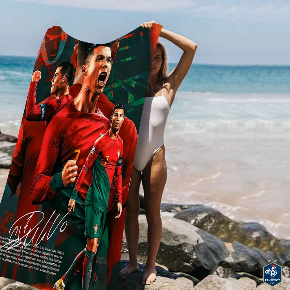 Serviette plage Cristiano Ronaldo CR7 foot