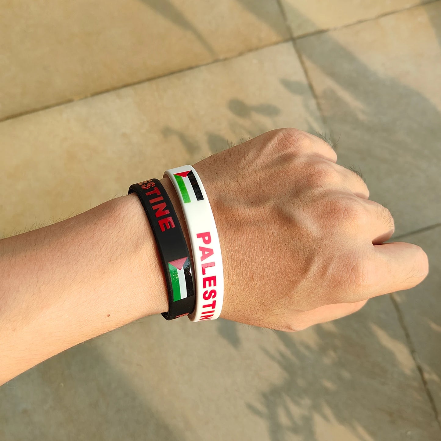Lot de 2 Bracelets en Silicone Palestine foot
