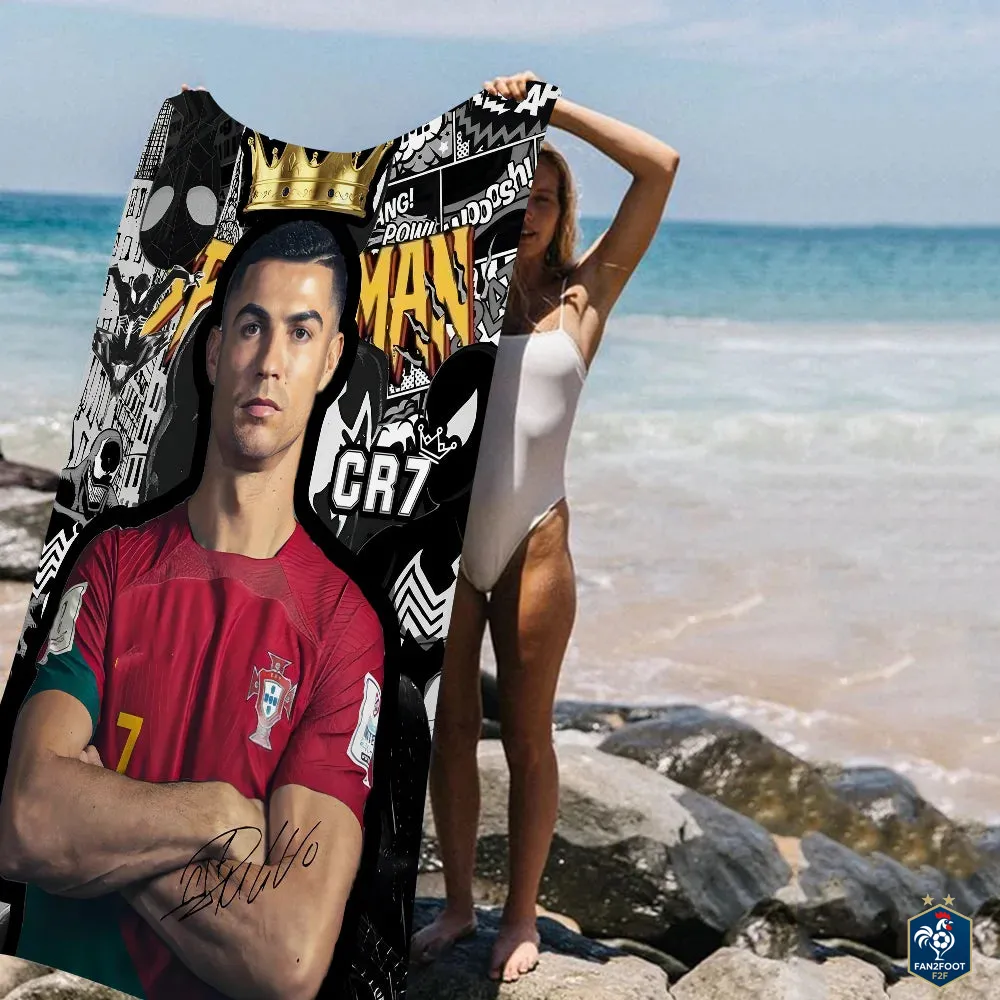 Serviette plage Cristiano Ronaldo CR7 foot