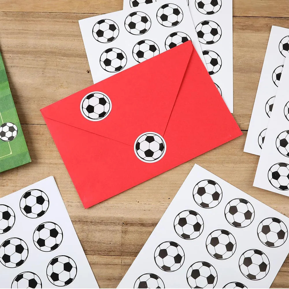 120pcs Soccer Stickers Labels for Paper Bags Helmet Scrapbooking Football Party Favors for Kids Sports Soccer Party Decorations