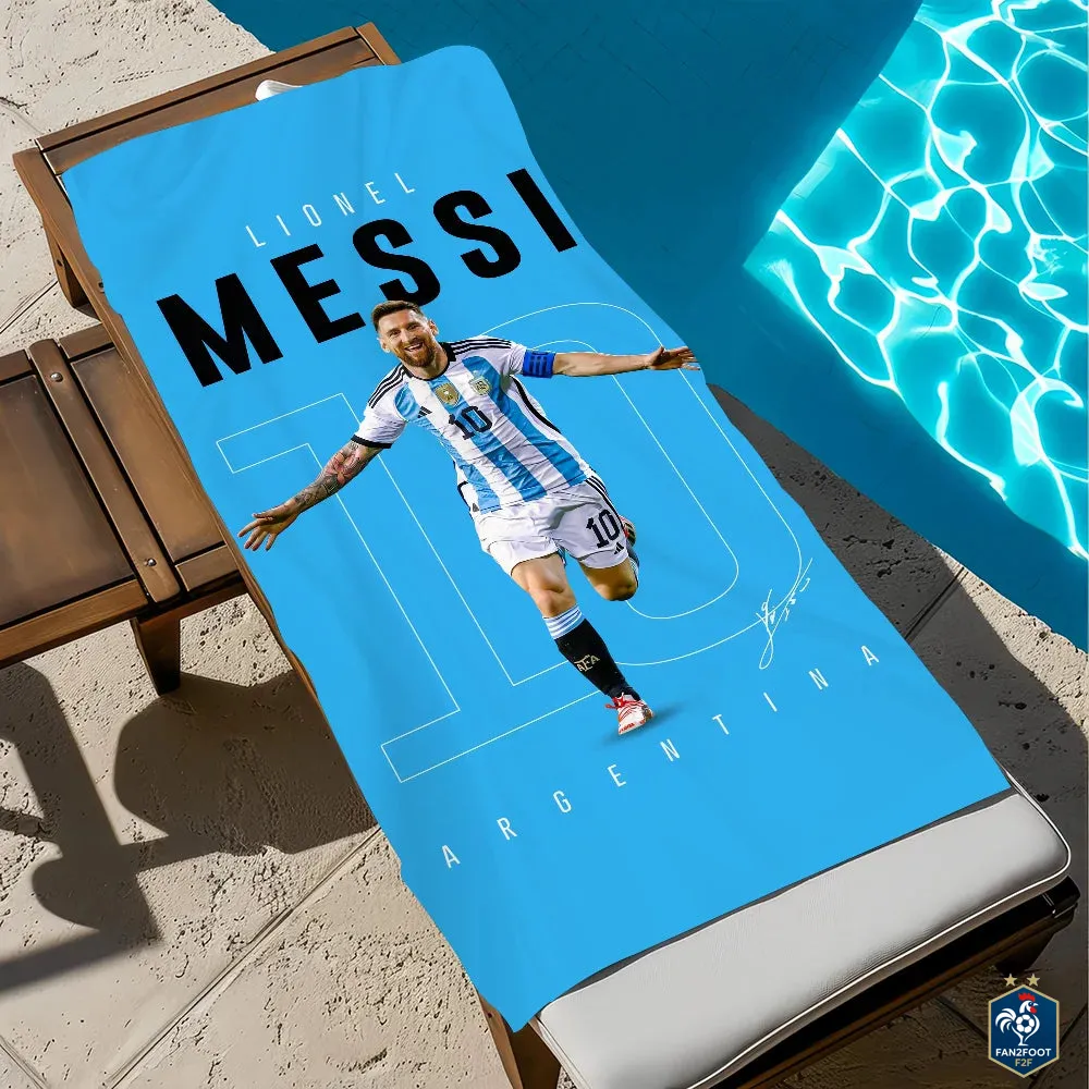 Serviette plage Messi foot