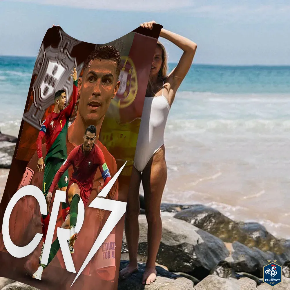 Serviette plage Cristiano Ronaldo CR7 foot