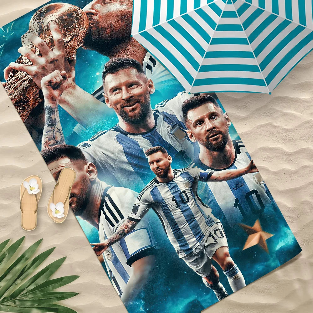 Serviette plage Messi foot