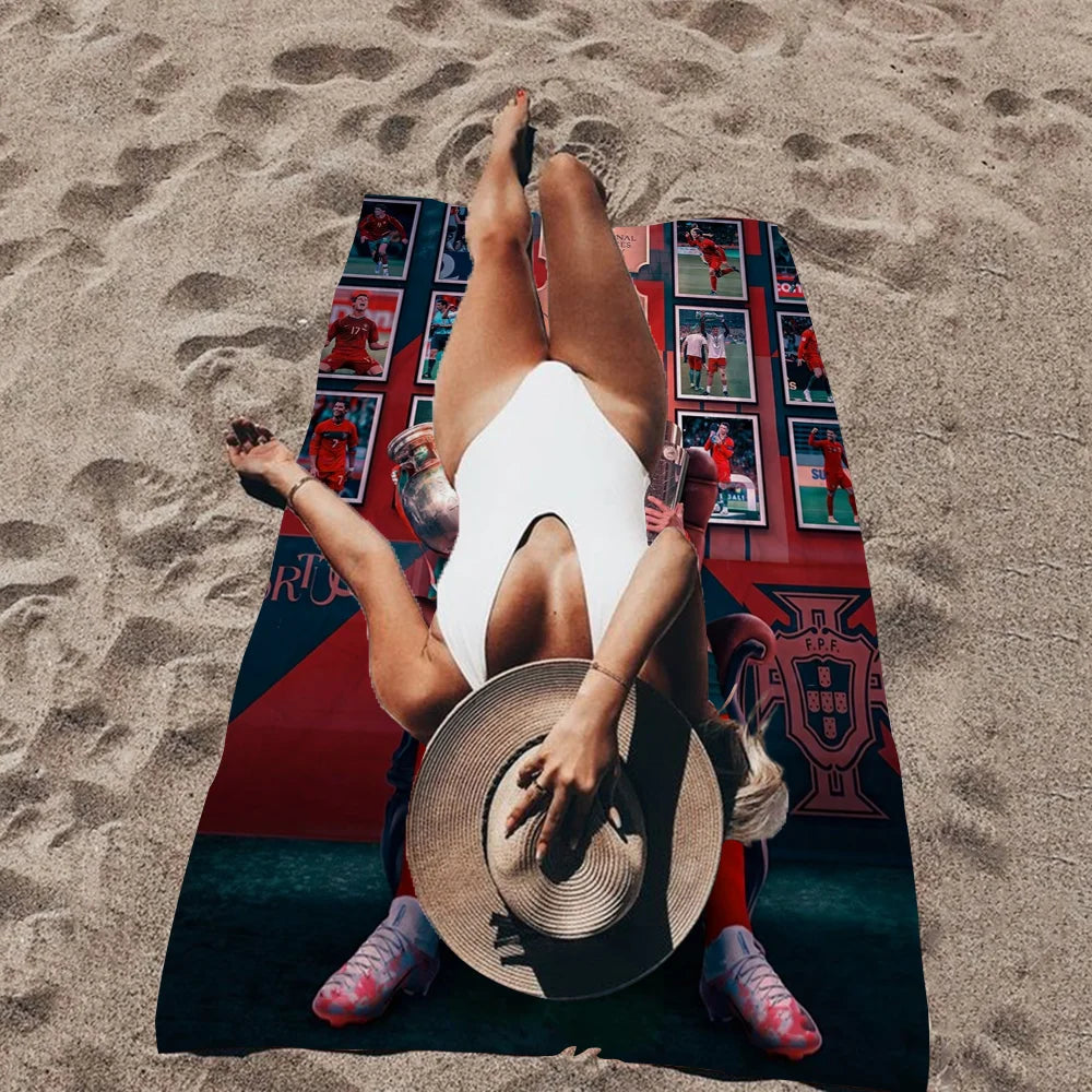 Serviette plage Cristiano Ronaldo CR7 foot