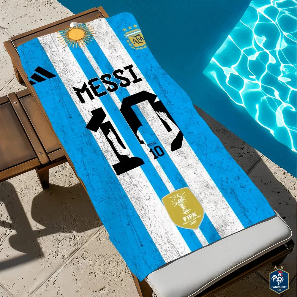 Serviette plage Messi foot