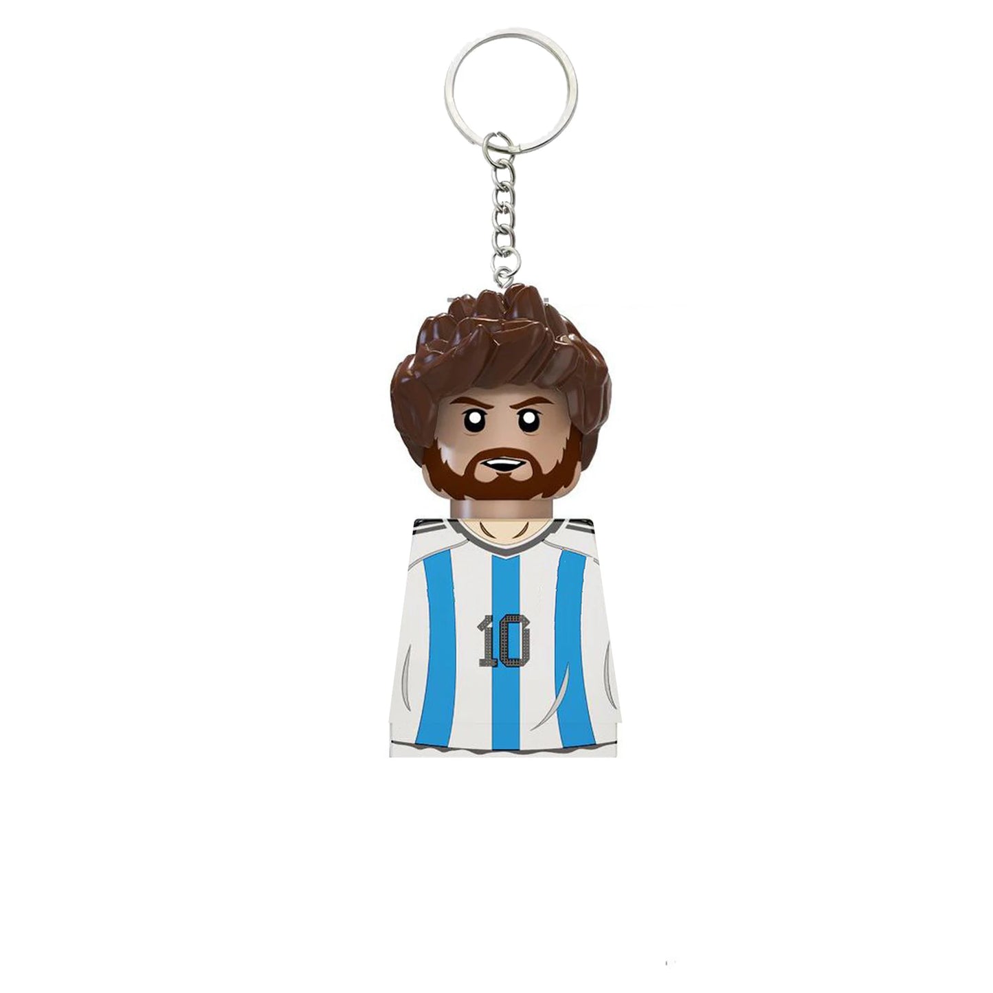 2024 NEW World Famous Football Players Keychain Figurine Messi Ronaldo Neymar Mini Action Building Block Model Toy Kids Gifts