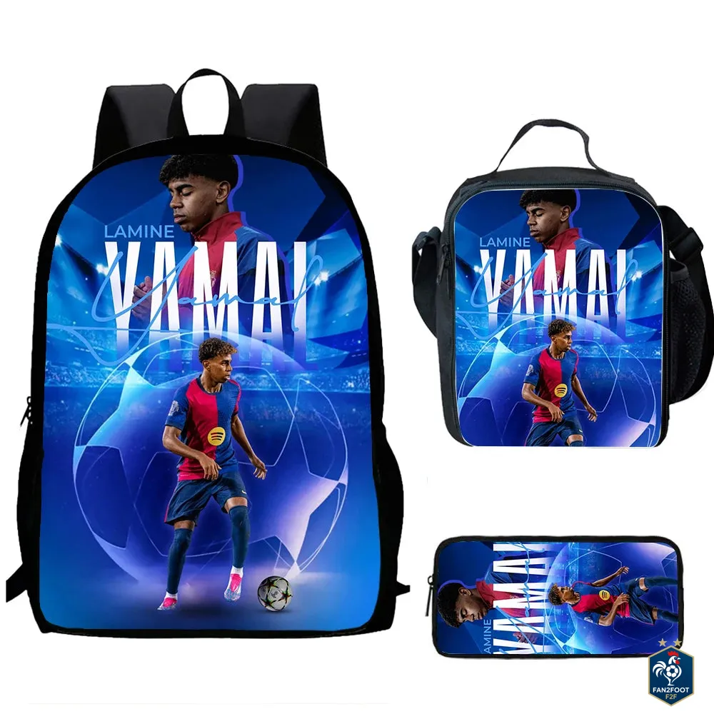 Ensemble Cartable Enfant 3 Pièces – Sac à Dos, Sac Repas, Trousse foot