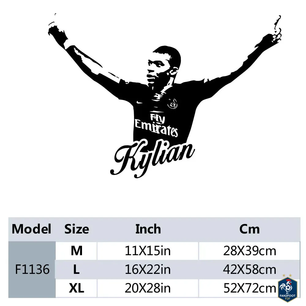 Sticker Mural Kylian Mbappé foot