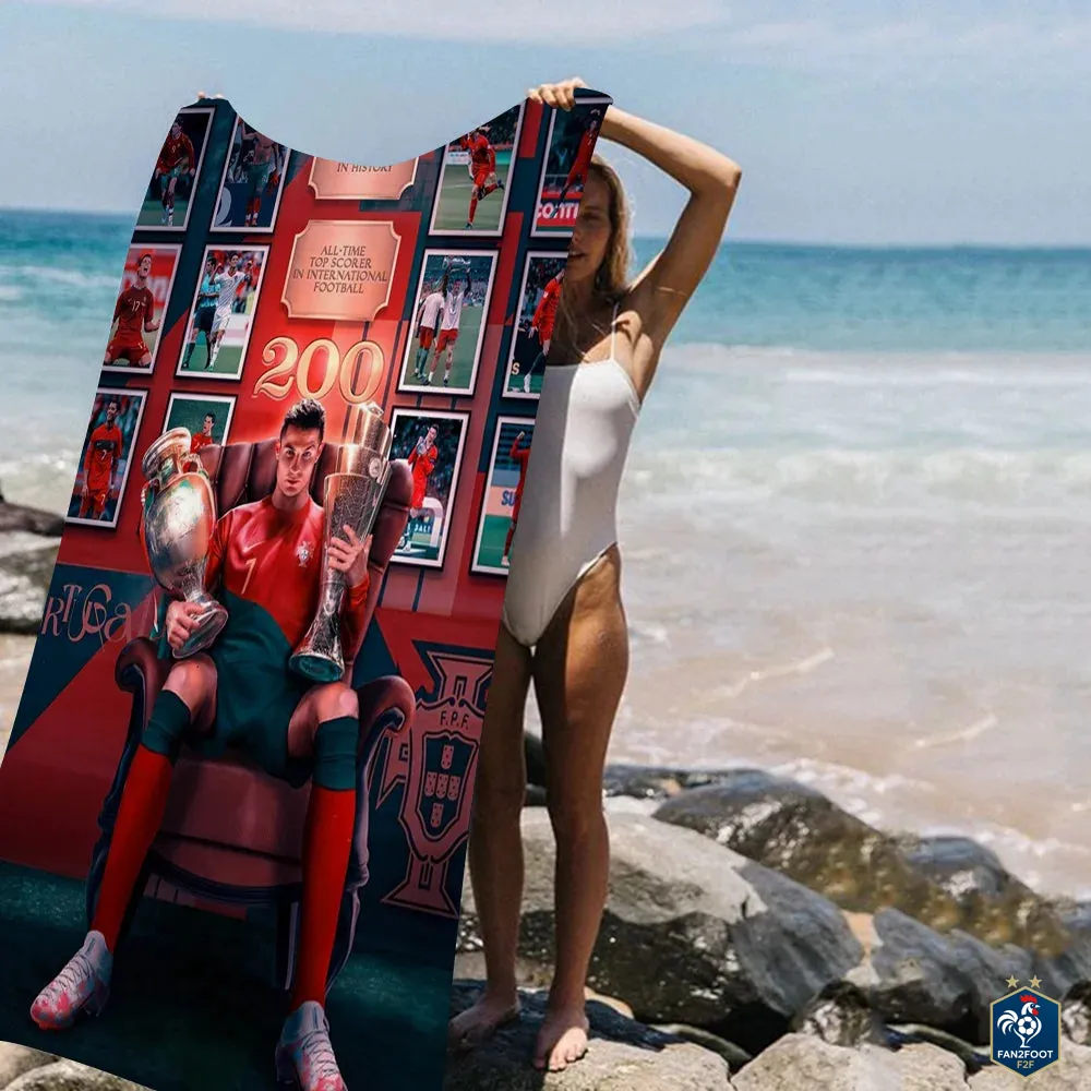 Serviette plage Cristiano Ronaldo CR7 foot