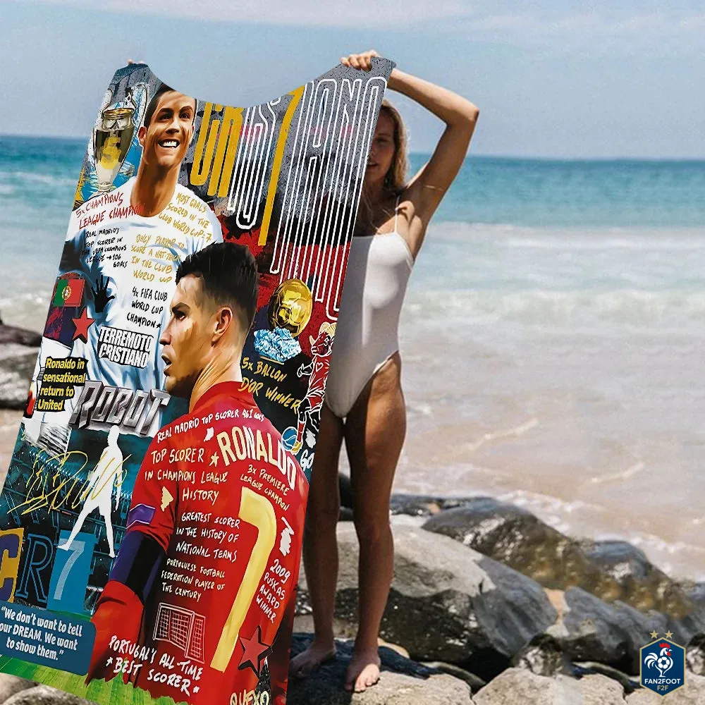 Serviette plage Cristiano Ronaldo CR7 foot