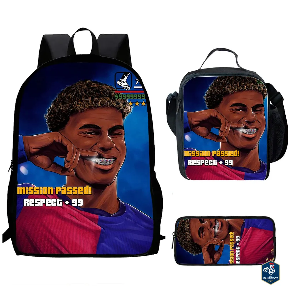 Ensemble Cartable Enfant 3 Pièces – Sac à Dos, Sac Repas, Trousse foot