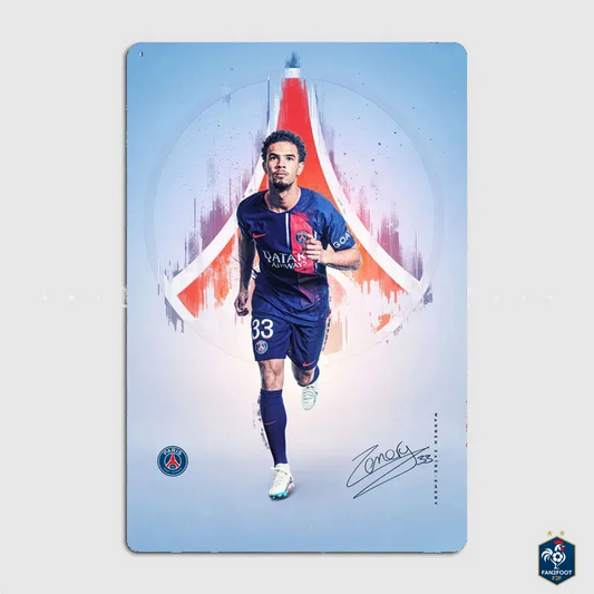 Plaque Métal Vintage Warren Zaïre-Emery foot-Fan2Foot