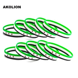 1pc Syria Flag Silicone Rubber Bracelets Sports Wrist Band Bangle for Women Men 1pcs FB-0003