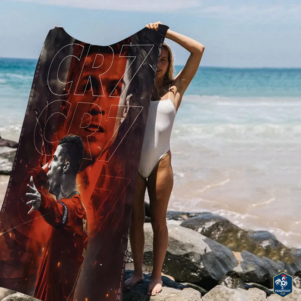 Serviette plage Cristiano Ronaldo CR7 foot