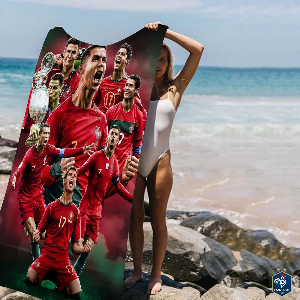 Serviette plage Cristiano Ronaldo CR7 foot
