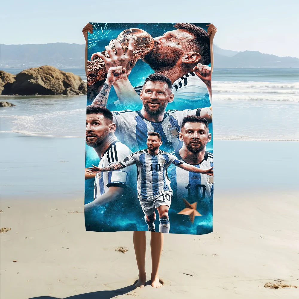 Serviette plage Messi foot