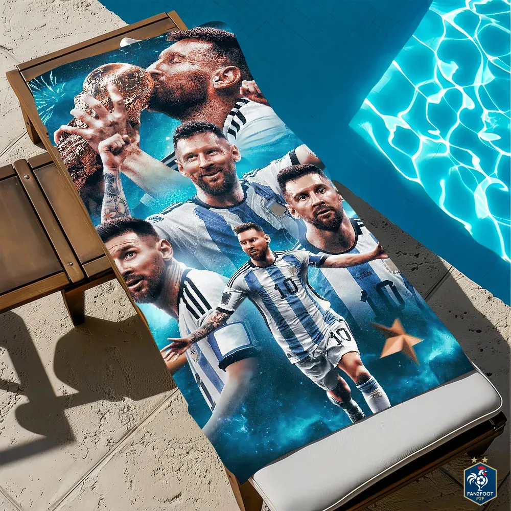 Serviette plage Messi foot
