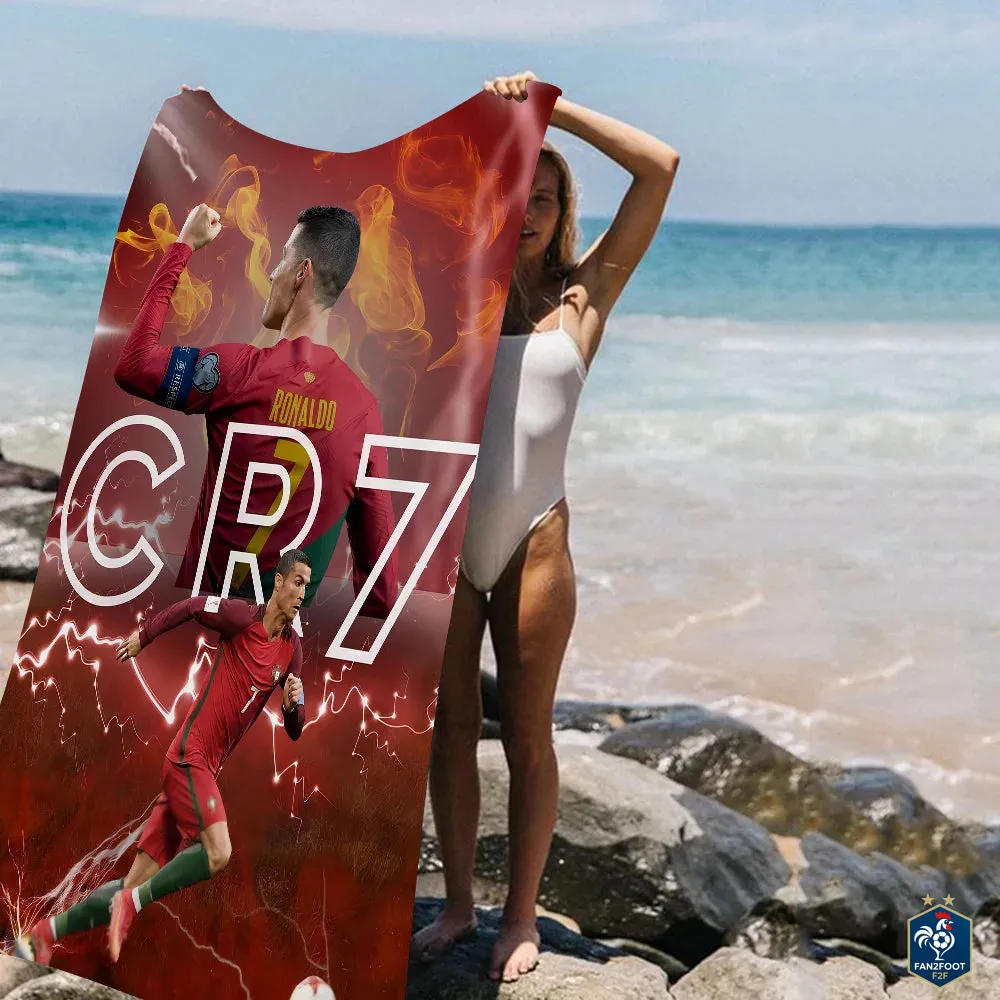 Serviette plage Cristiano Ronaldo CR7 foot