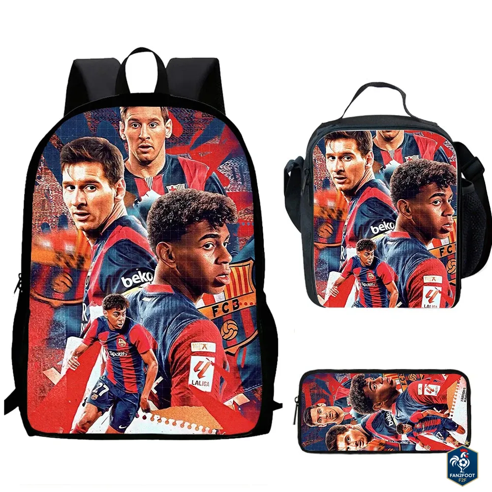 Ensemble Cartable Enfant 3 Pièces – Sac à Dos, Sac Repas, Trousse foot