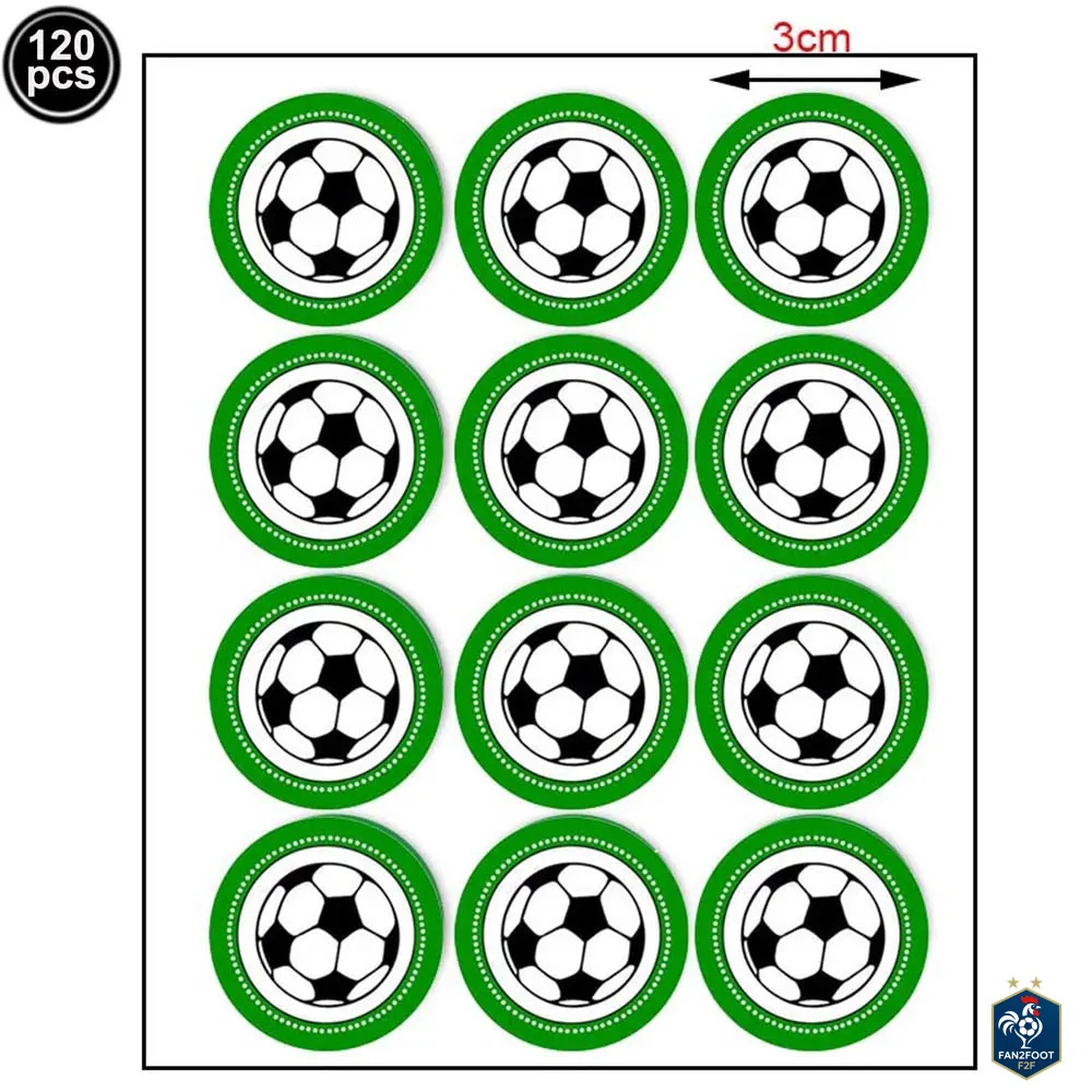 120 Autocollants Football Anniversaire foot