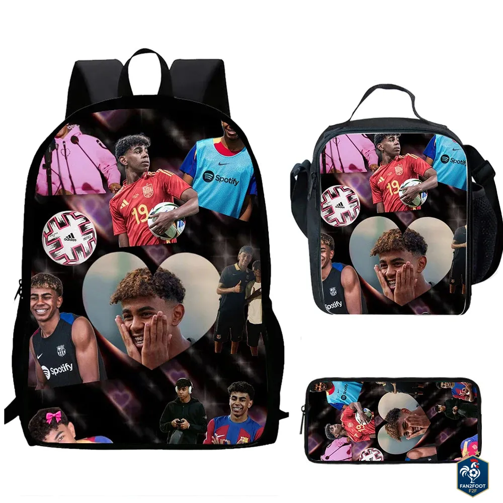 Ensemble Cartable Enfant 3 Pièces – Sac à Dos, Sac Repas, Trousse foot