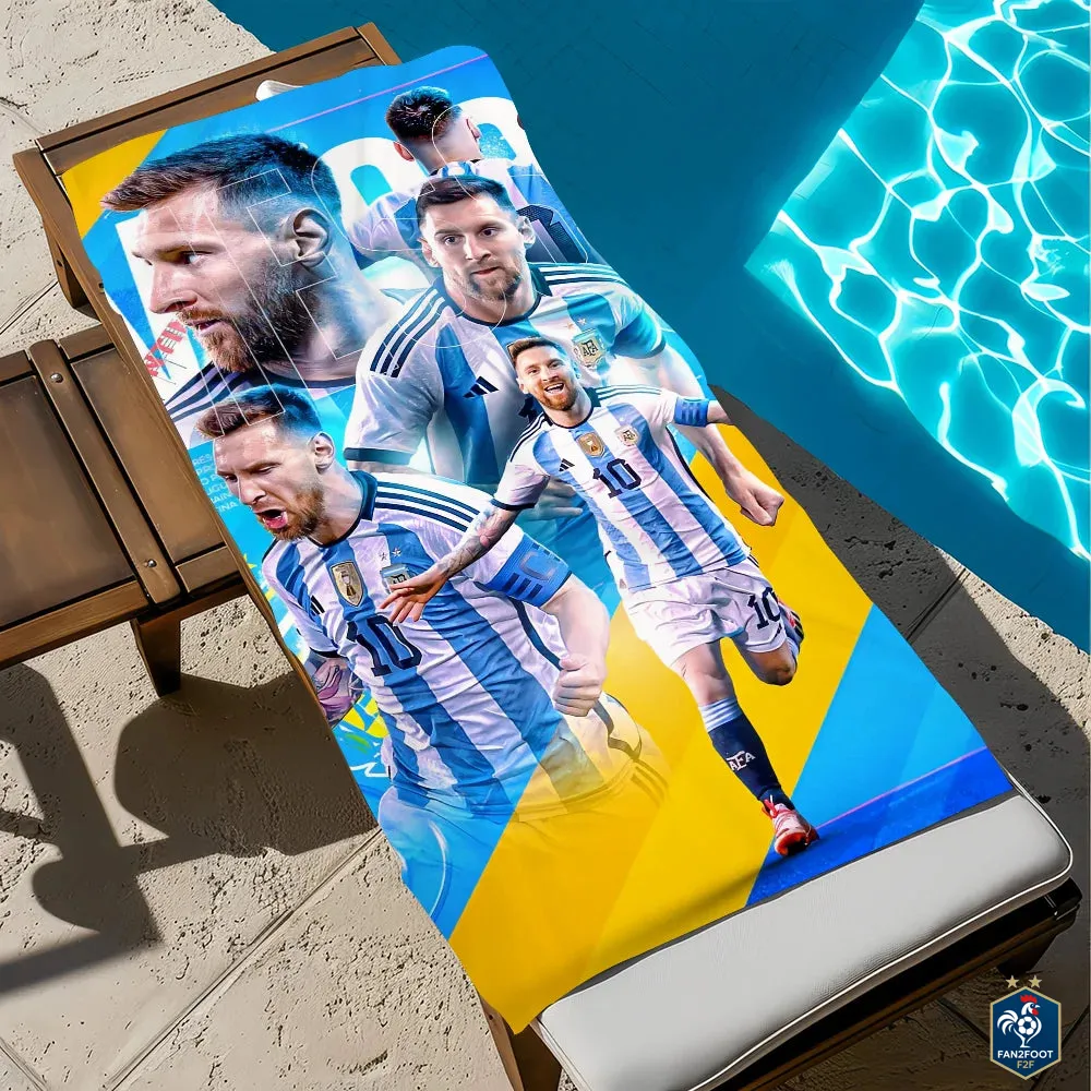 Serviette plage Messi foot