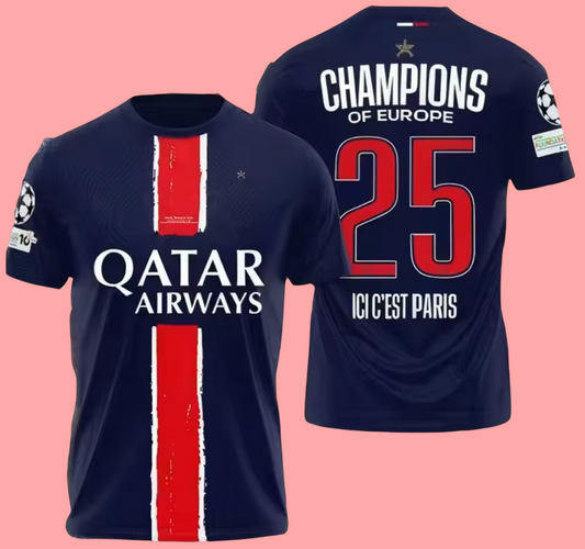 T-shirt PSG LDC 2025 - Maillot Homme Fan Tailles S à 5XL