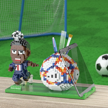 Briques de construction type LEGO : ballon, chaussures et joueurs de football foot