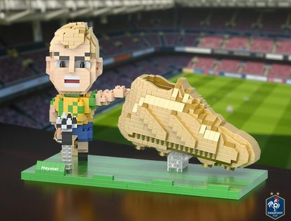 Briques de construction type LEGO : ballon, chaussures et joueurs de football foot