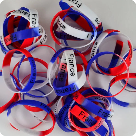 25x France National Team Football Soccer Basketball Silicone Bracelet Bangle Wristband Sport Fashion Jewelry Party Gift