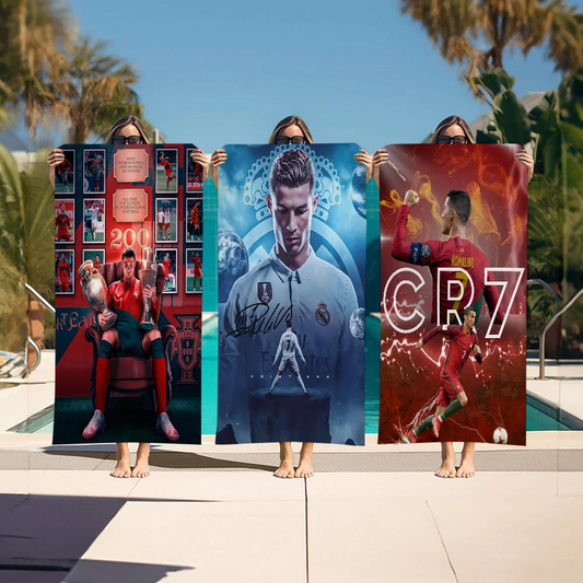 Serviette plage Cristiano Ronaldo CR7 foot