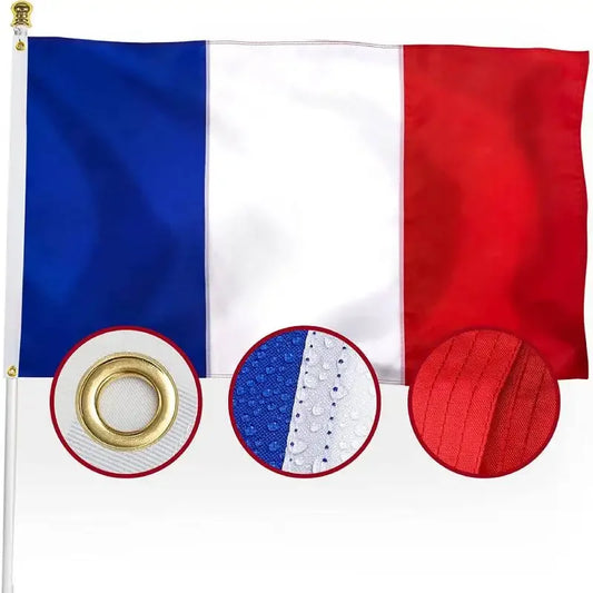 3x5 Ft France French Flag Polyester French National Country Flags Fans Supporting for Sports Events Festivals Decor Celebrations