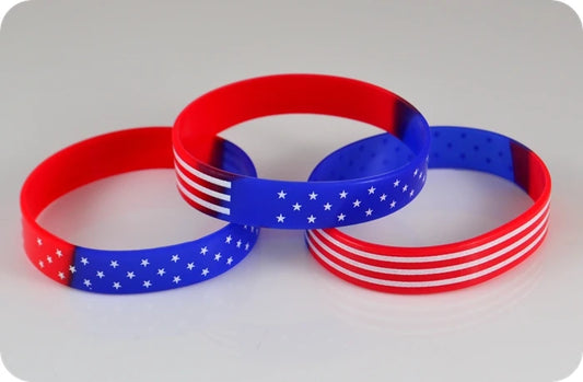 Lot de 25 Bracelets en Silicone Etats-Unis foot