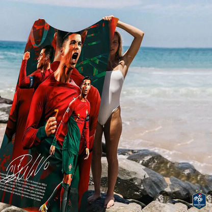 Serviette plage Cristiano Ronaldo CR7 foot