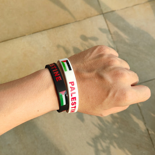Lot de 2 Bracelets en Silicone Palestine foot