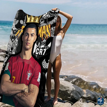 Serviette plage Cristiano Ronaldo CR7 foot