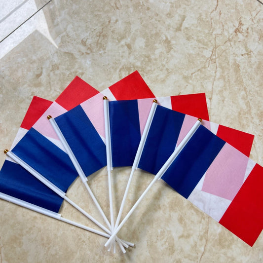 14 * 21cm FR France flags, festivals, celebrations French hands wave the national flag