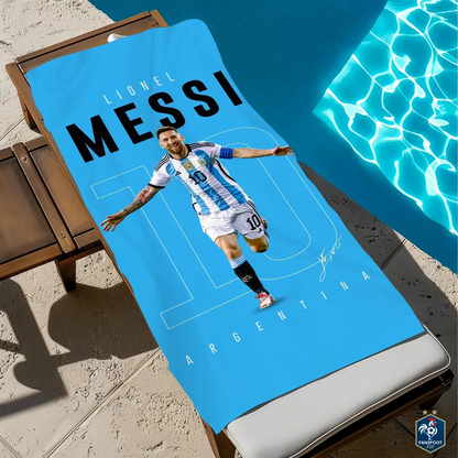 Serviette plage Messi foot
