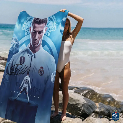 Serviette plage Cristiano Ronaldo CR7 foot