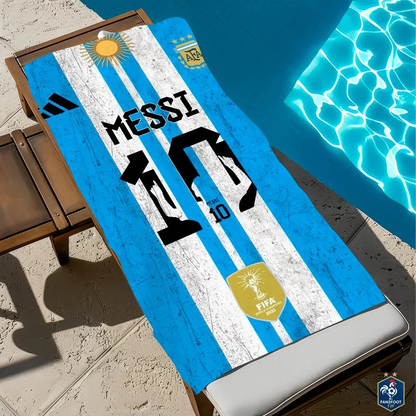 Serviette plage Messi foot