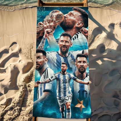 Serviette plage Messi foot