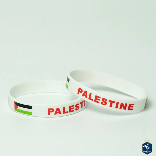Lot de 2 Bracelets en Silicone Palestine foot