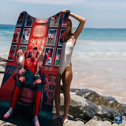 Serviette plage Cristiano Ronaldo CR7 foot