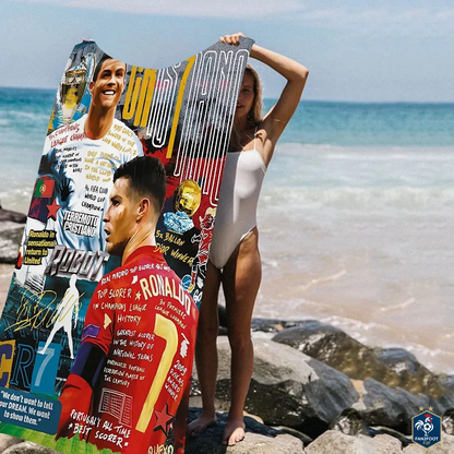 Serviette plage Cristiano Ronaldo CR7 foot