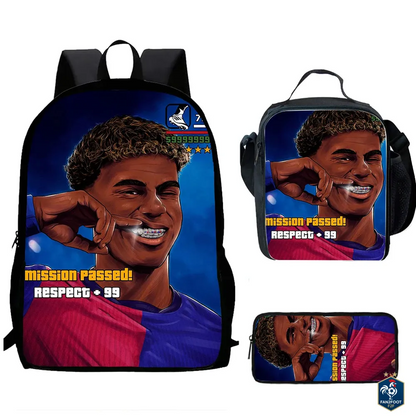 Ensemble Cartable Enfant 3 Pièces – Sac à Dos, Sac Repas, Trousse foot