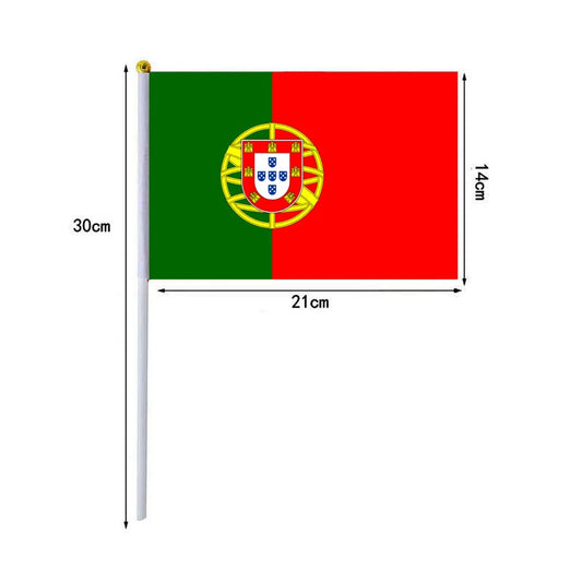 Lot de 10 Drapeaux à Main Portugal foot