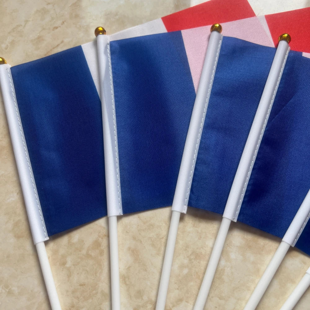 14 * 21cm FR France flags, festivals, celebrations French hands wave the national flag